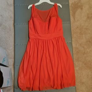 Short mesh dress with sweetheart illusion neckline